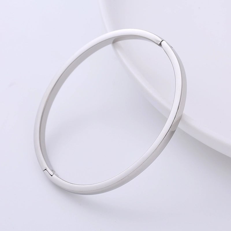 Minimalist Solid Color 304 Stainless Steel 18K Gold Plated No Inlaid Stainless Steel Bracelets In Bulk