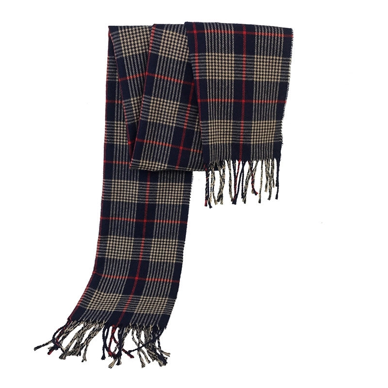 Autumn And Winter New Tassel Men's Scarf Double-sided Cashmere Scarf Long Tassel Warm Lovers Scarf