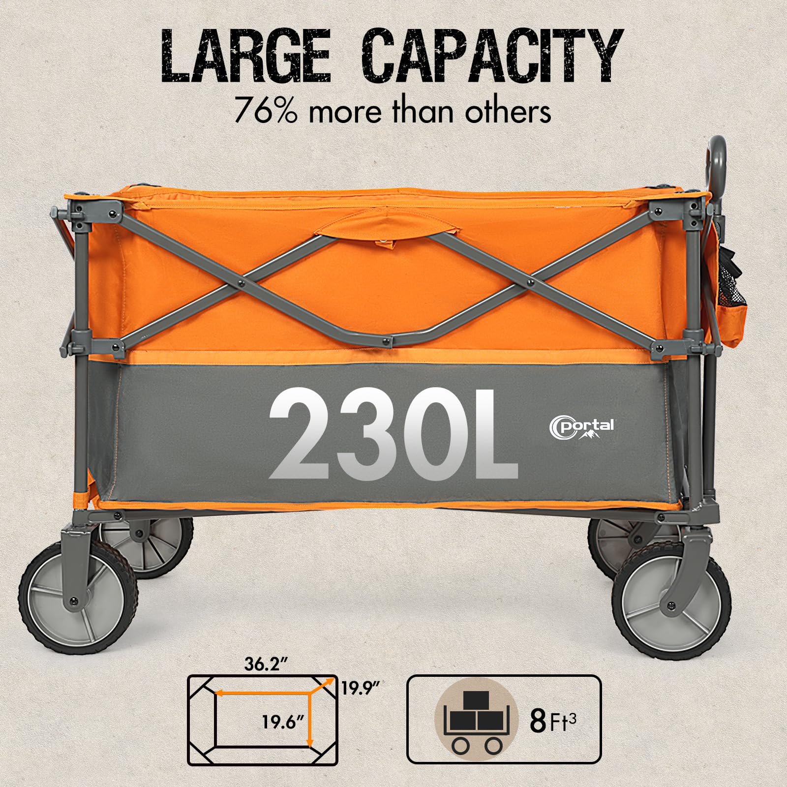 💥 Last Day Buy 2 Get 70% OFF💥PORTAL Folding Utility Wagon Collapsible Cart, 220lbs weight capacity