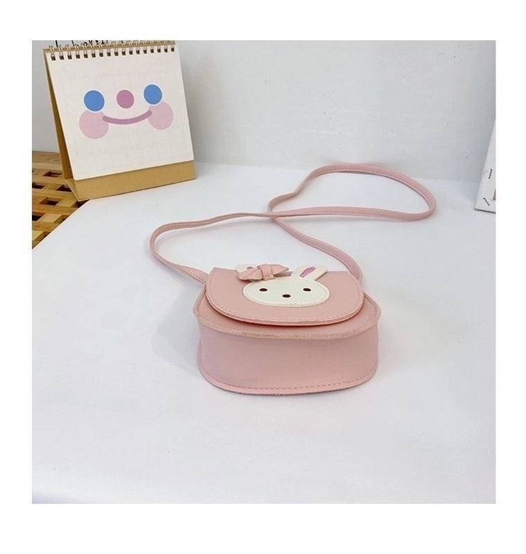 Girl's Small Pu Leather Rabbit Cute Square Magnetic Buckle Crossbody Bag