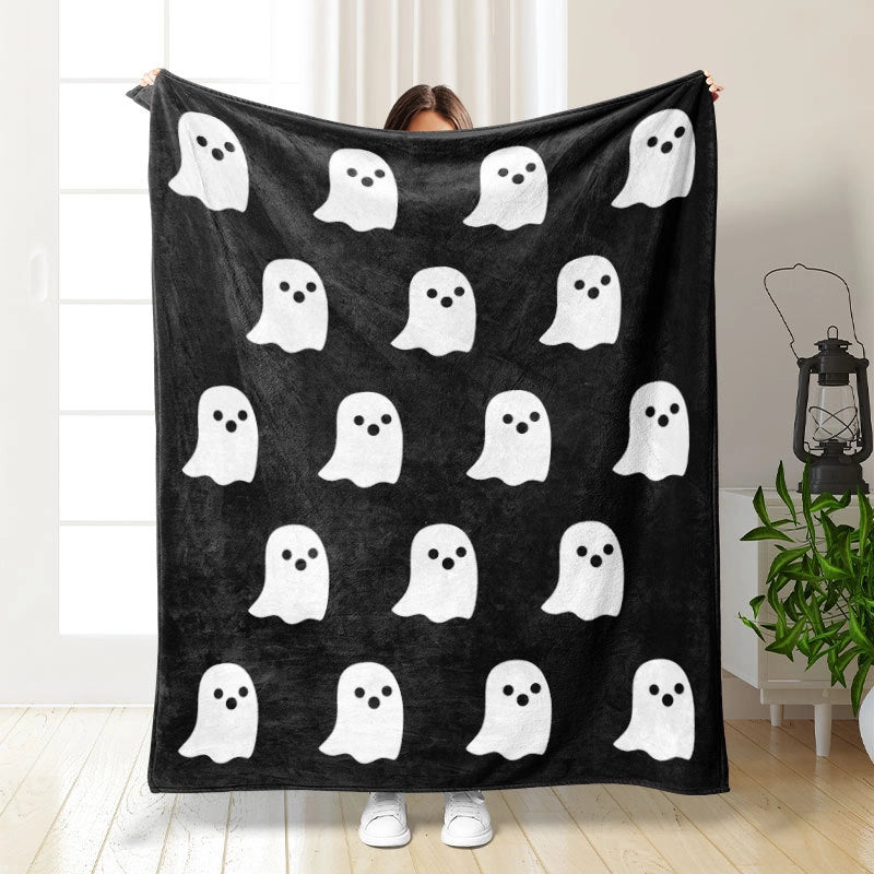 Halloween Cute Pumpkin Bat Ghost Polyester Blanket Couch & Sofa Decor