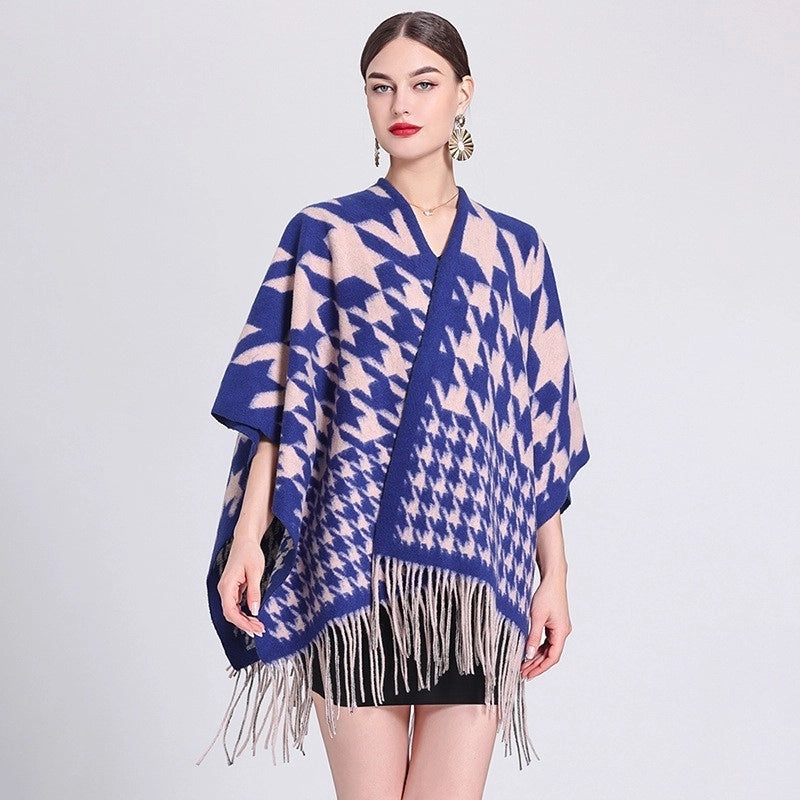 Women's Streetwear Plaid Blended Shawl