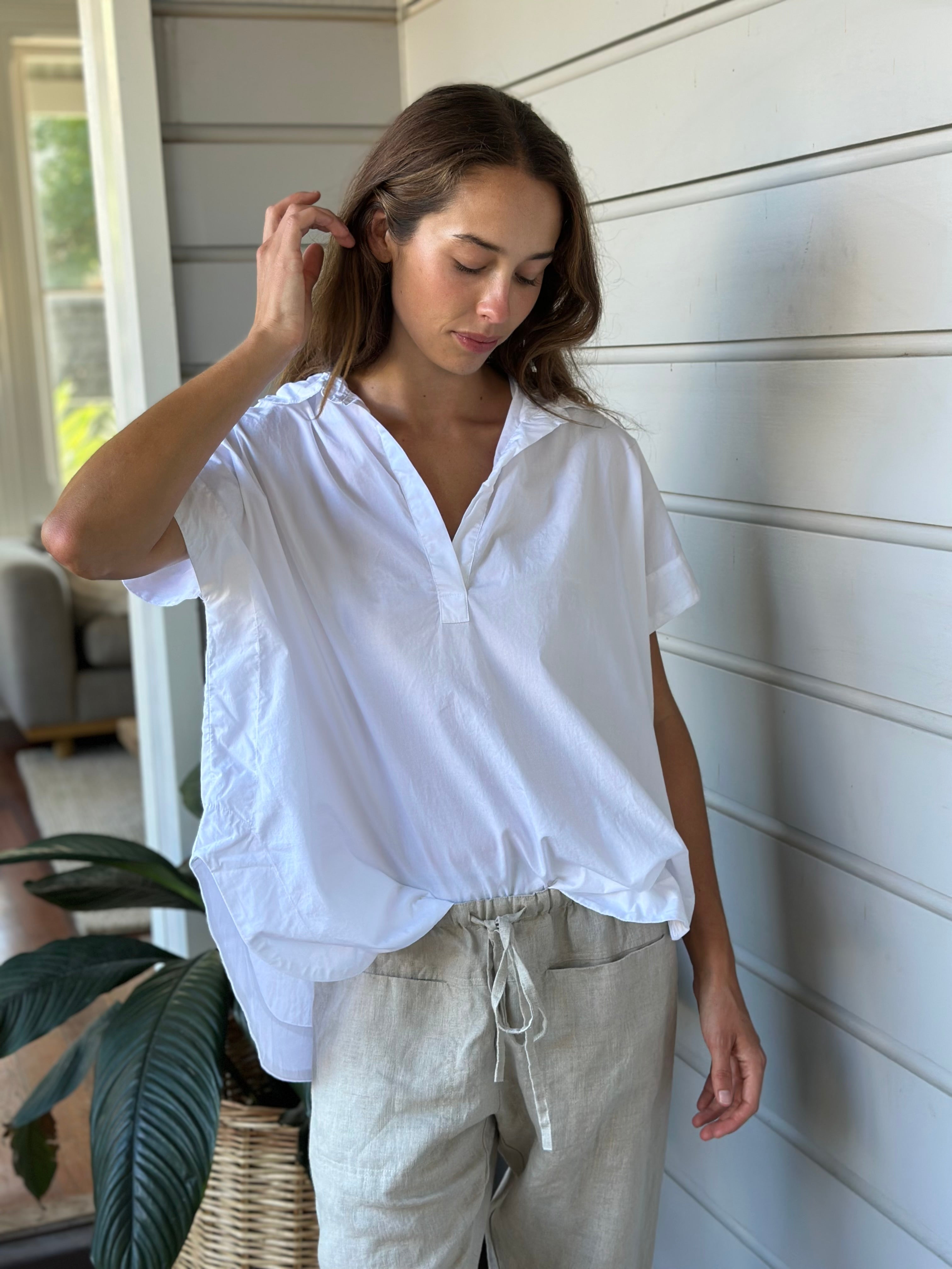 tara top - white cotton