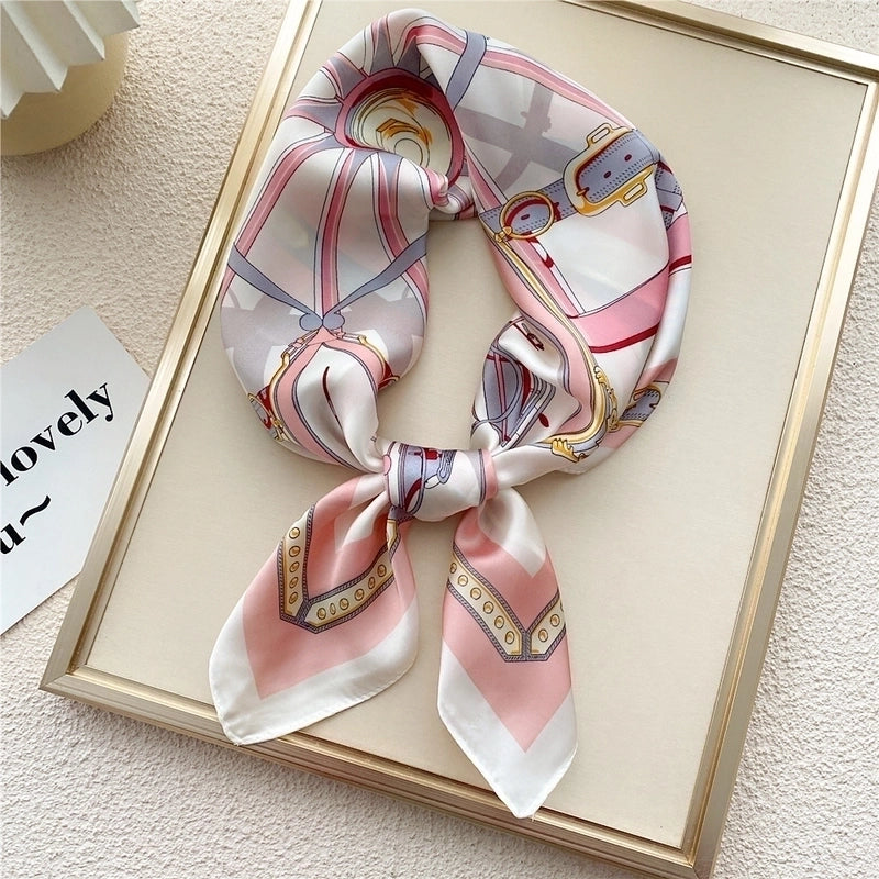Women's Elegant Sweet Geometric Polyester Printing Silk Scarf