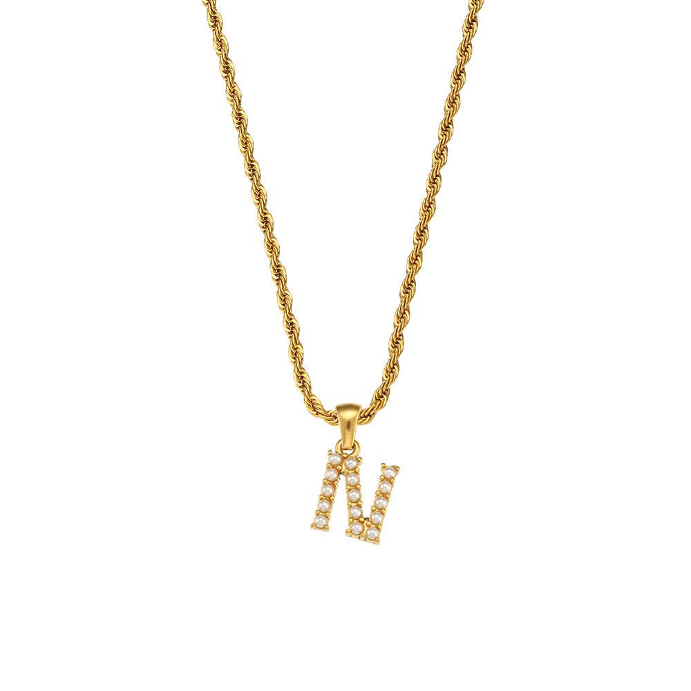 Fashion Letter Geometric Stainless Steel 18K Gold Plated Necklaces