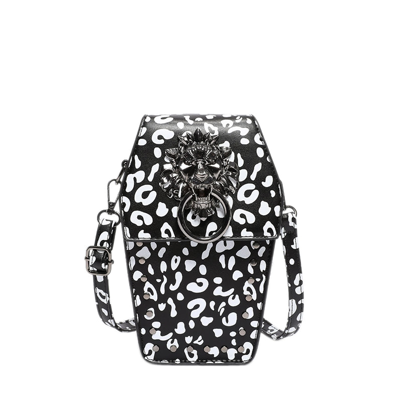 Women's Medium Pu Leather Leopard Streetwear Square Magnetic Buckle Crossbody Bag