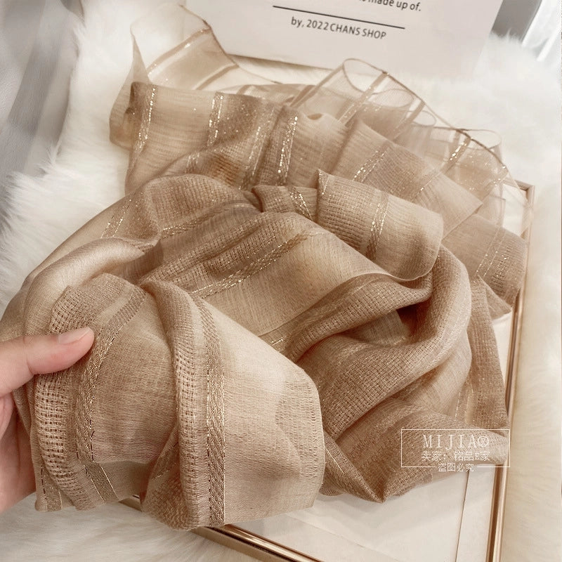 Women's Elegant Vintage Style Geometric Silk Silk Scarf