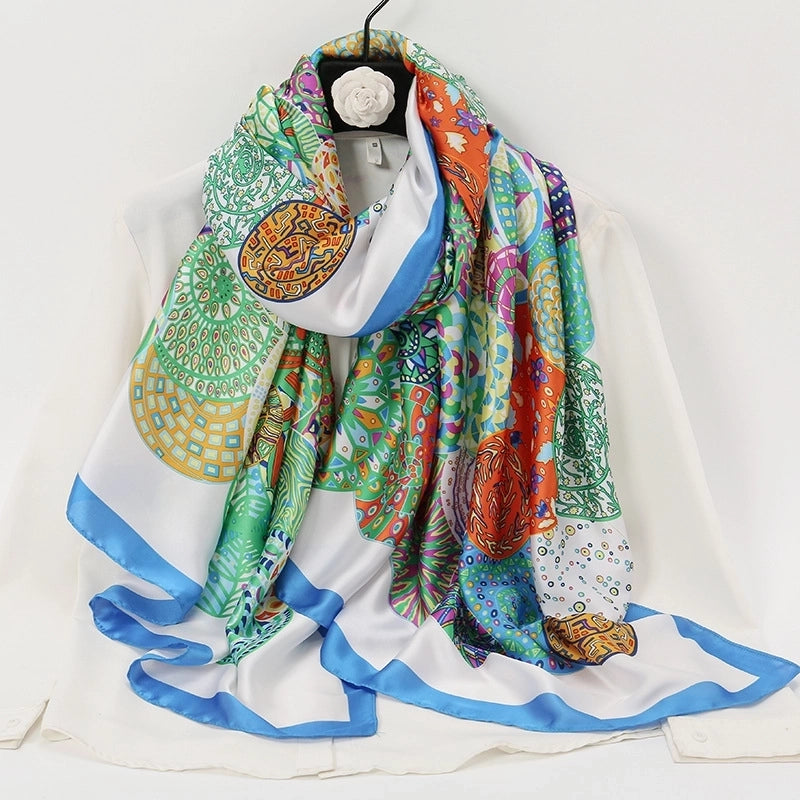 Women's Lady Flower Cloud Brocade Printing Scarf
