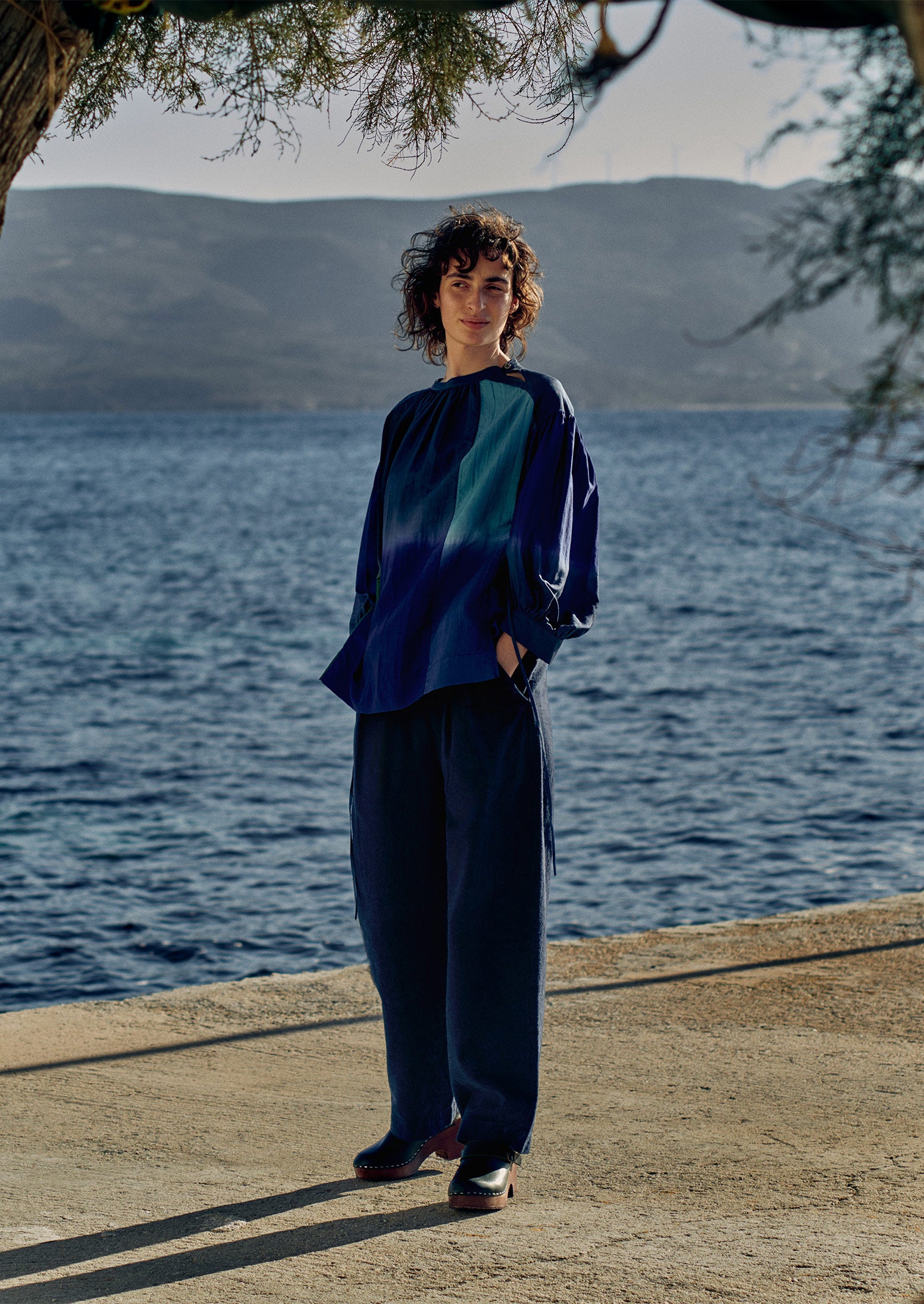 Dip Dye Silk Shirt | Blue Multi