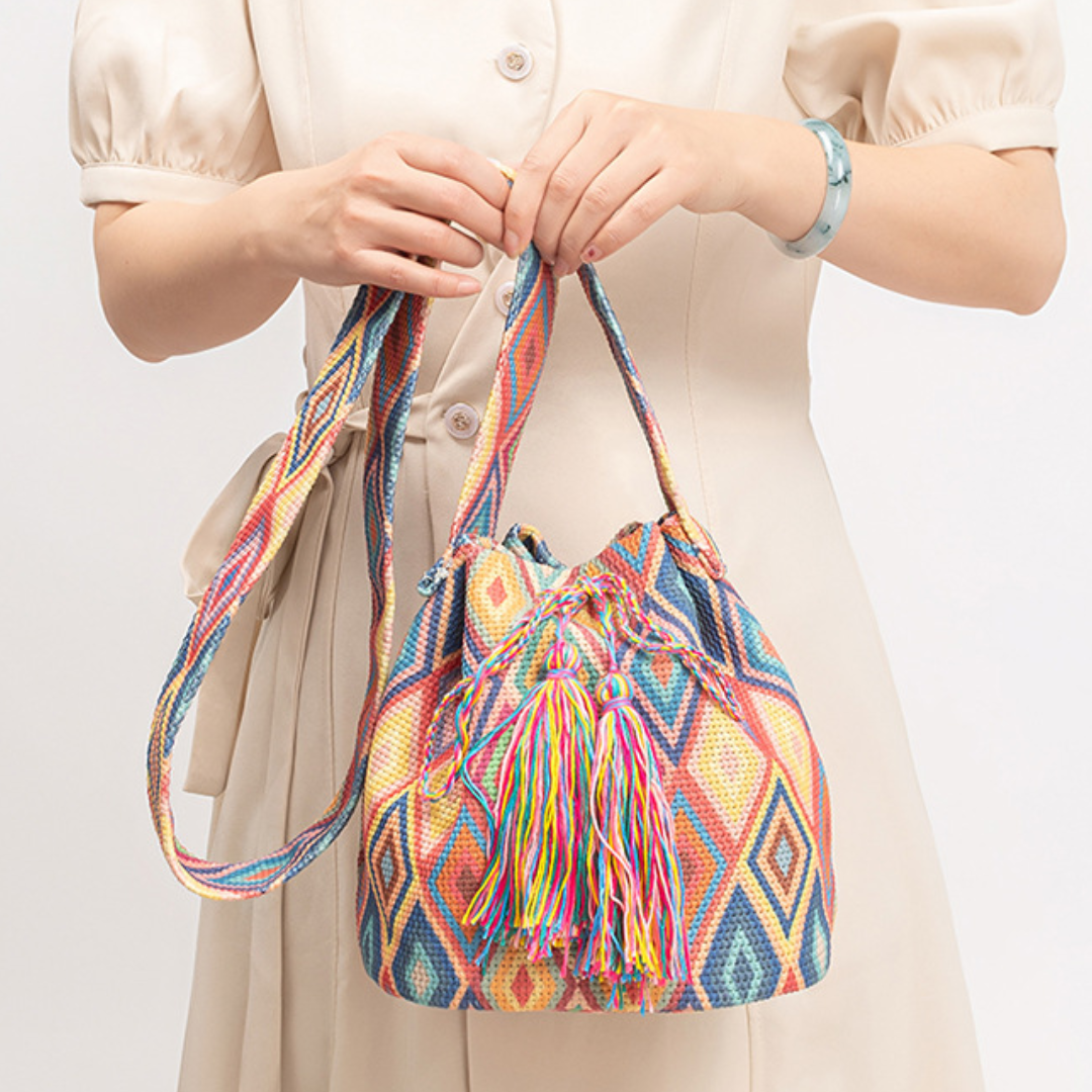 Bohemian Ethnic Style Canvas Bucket Bag
