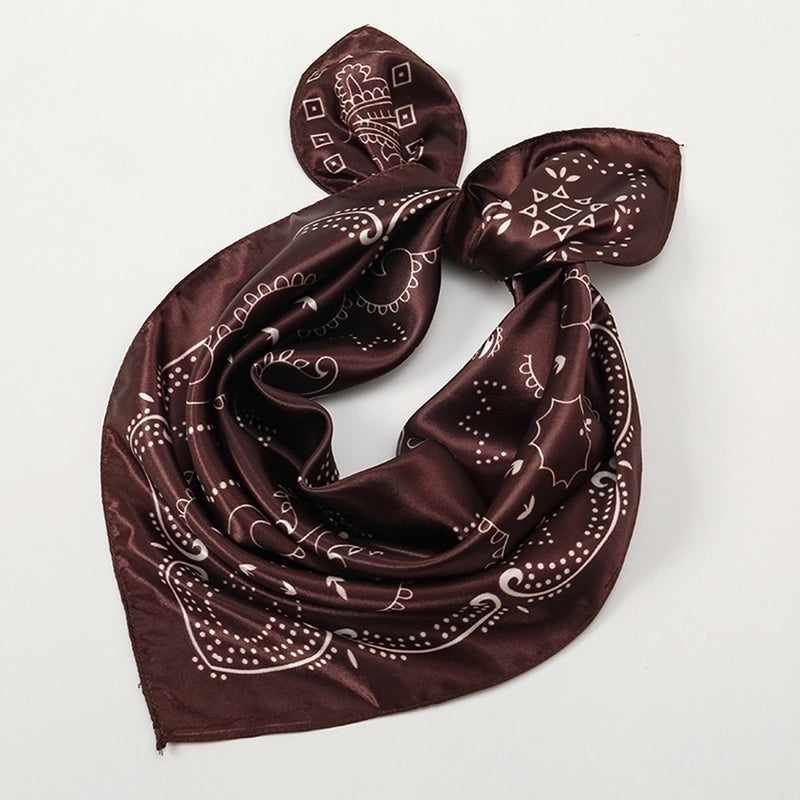 Unisex Minimalist Geometric Satin Silk Scarf