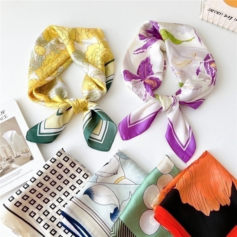Women's Elegant Printing Polyester Printing Silk Scarf