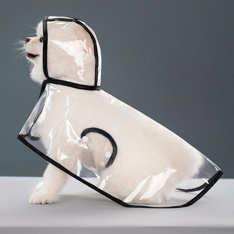 Pet Supplies Dog Raincoat Teddy Small Dog New Transparent Plastic Fashion Poncho Pet Rainy Raincoat Batch