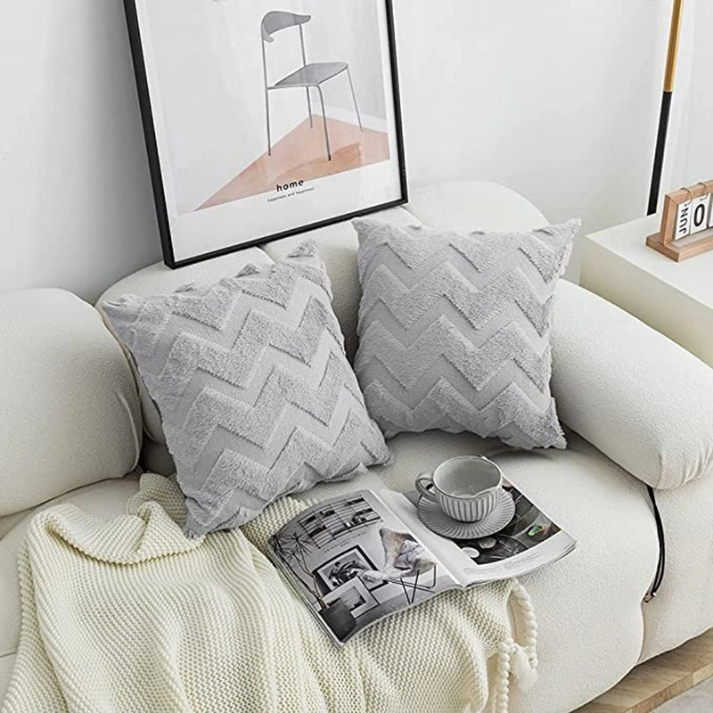 Fashion Solid Color Short Plush Pillow Cases Couch & Sofa Decor