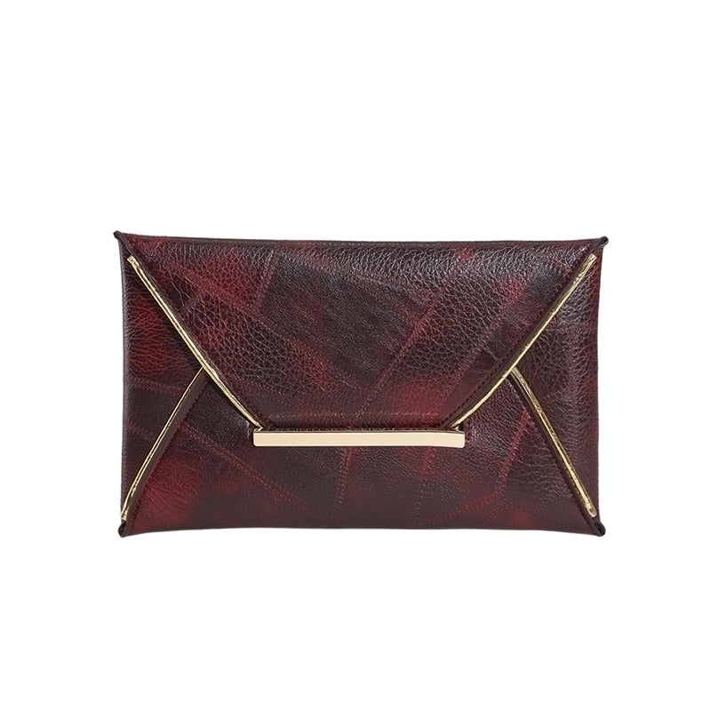 Women's Pu Leather Solid Color Vintage Style Square Flip Cover Clutch Bag
