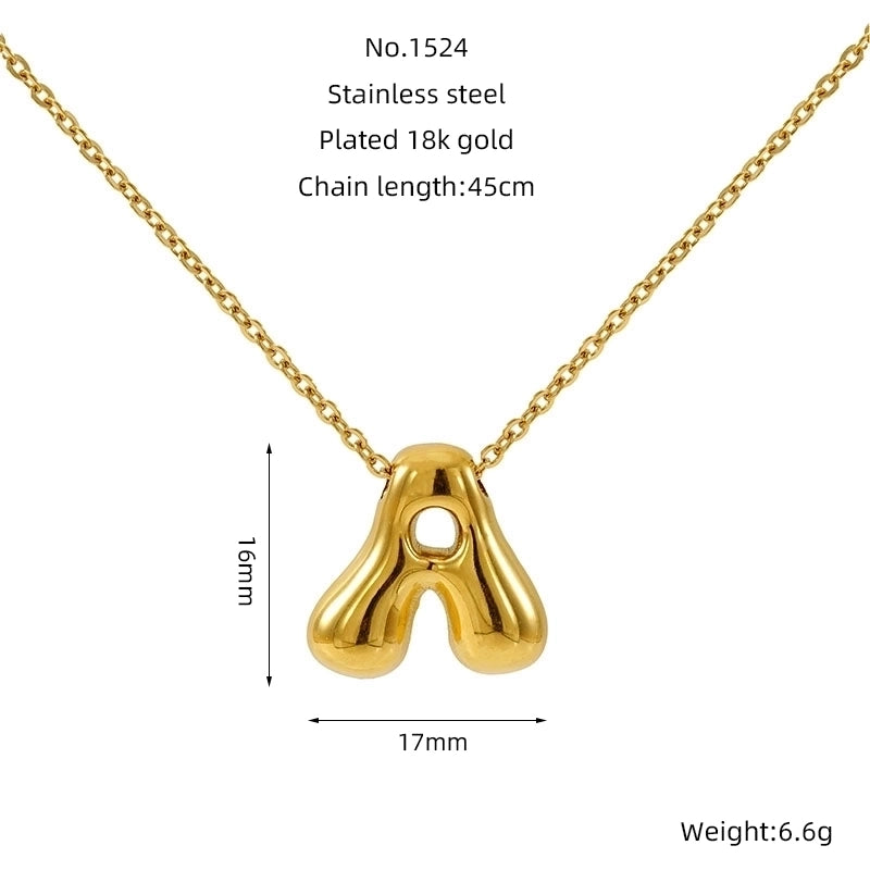 Basic Classic Style Letter 304 Stainless Steel 18K Gold Plated Plating Pendant Necklace