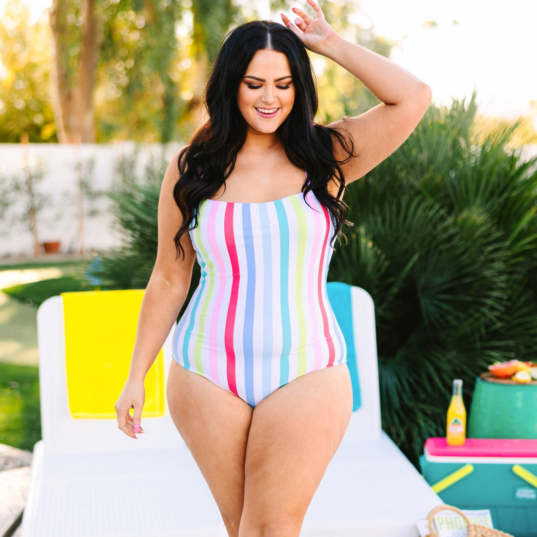 Seaside Sweetheart Swimsuit. Rainbow