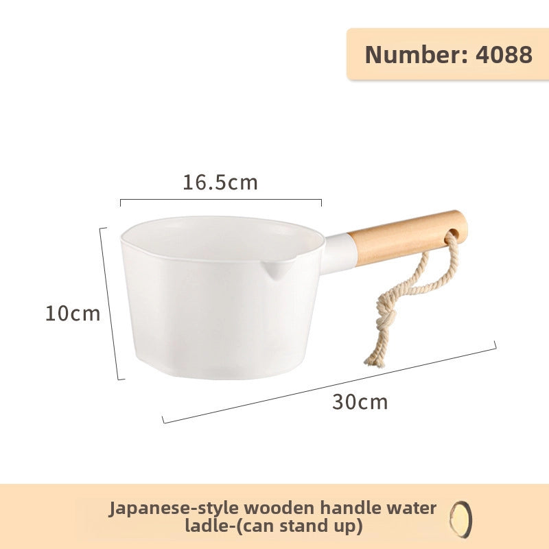 Household Kitchen Water Ladle Wooden Handle Water Spoon Multi-functional Deepening Thickened Long Handle Creative Large Hanging Net Red Spoon Water Ladle
