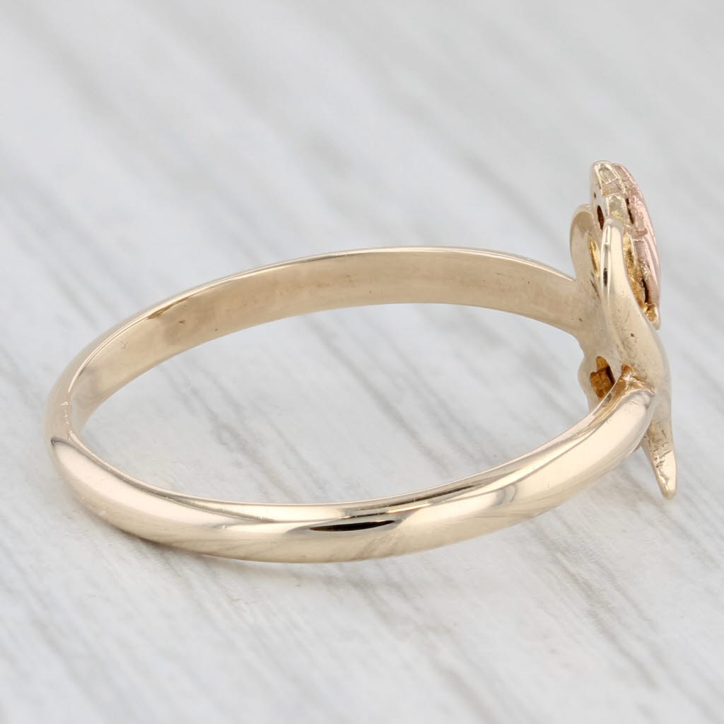 Coleman Co Black Hills Gold Leaf Ring 10k Yellow Rose Green Gold Size 7 Floral