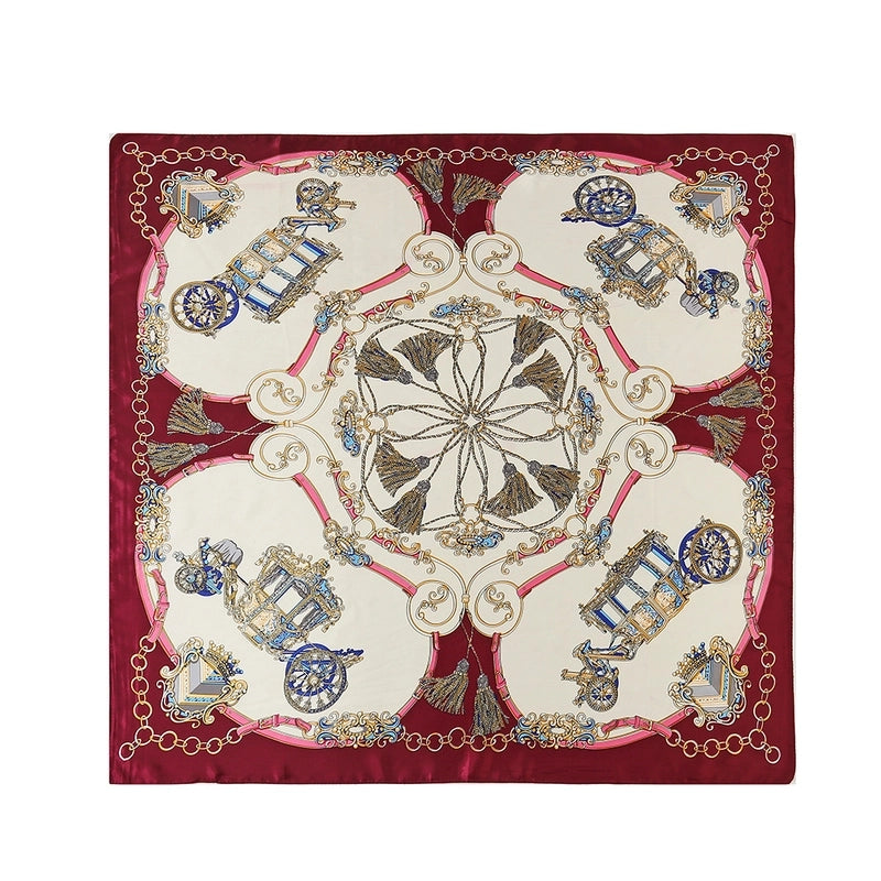 Women's Elegant Minimalist Chains Print Satin Printing Silk Scarf