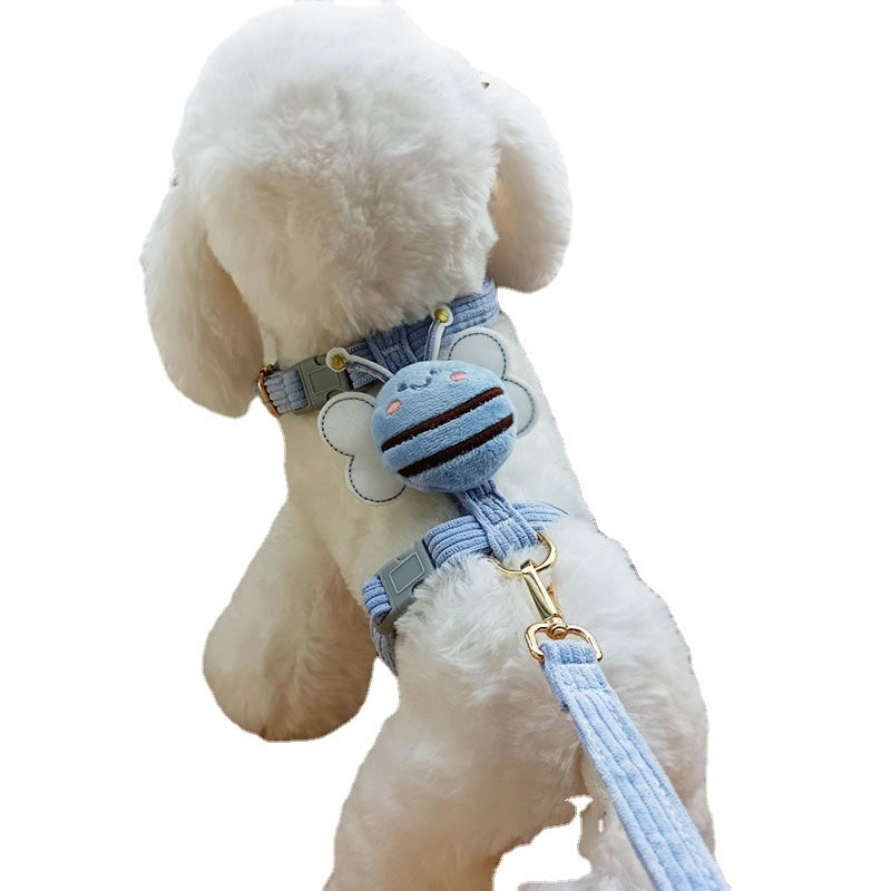 Dog Leash Cat Harness Vest Style Small Dog Chain Teddy Corgi Walking Collar Necklace Durable Nylon Material