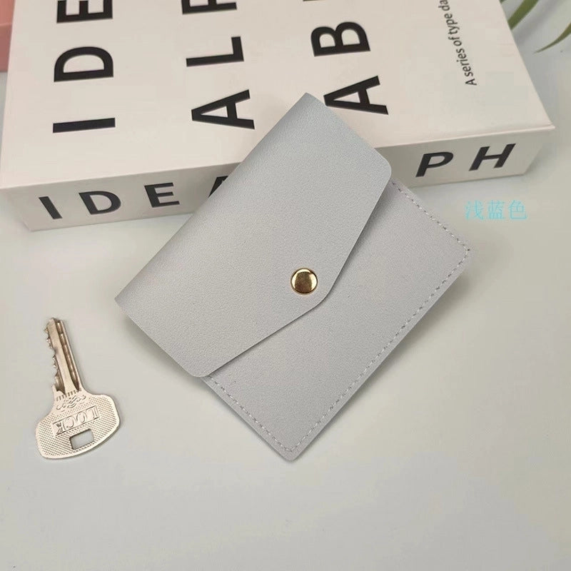 Unisex Solid Color Pu Leather Flip Cover Coin Purses