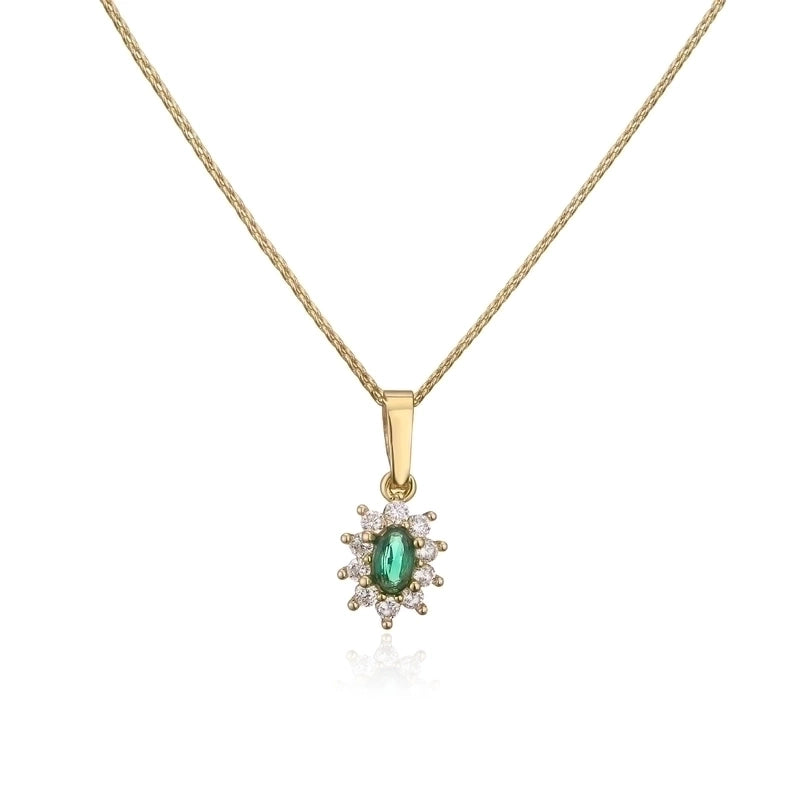 Sweet Geometric Copper Plating Zircon Women's Earrings Necklace 1 Pair