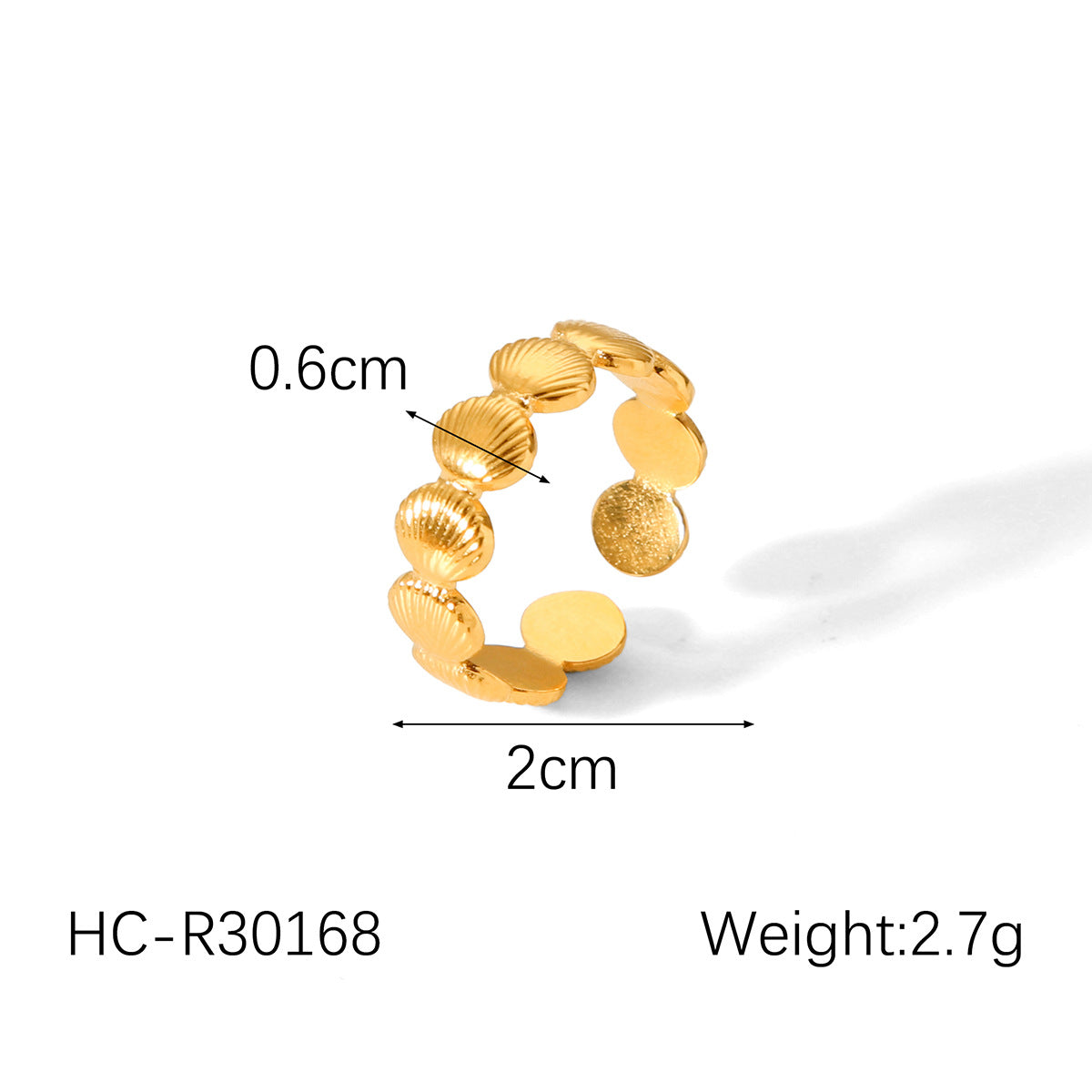 Ocean Style Stainless Steel Starfish Shell Open Ring Female Ring Titanium Steel Bracelet