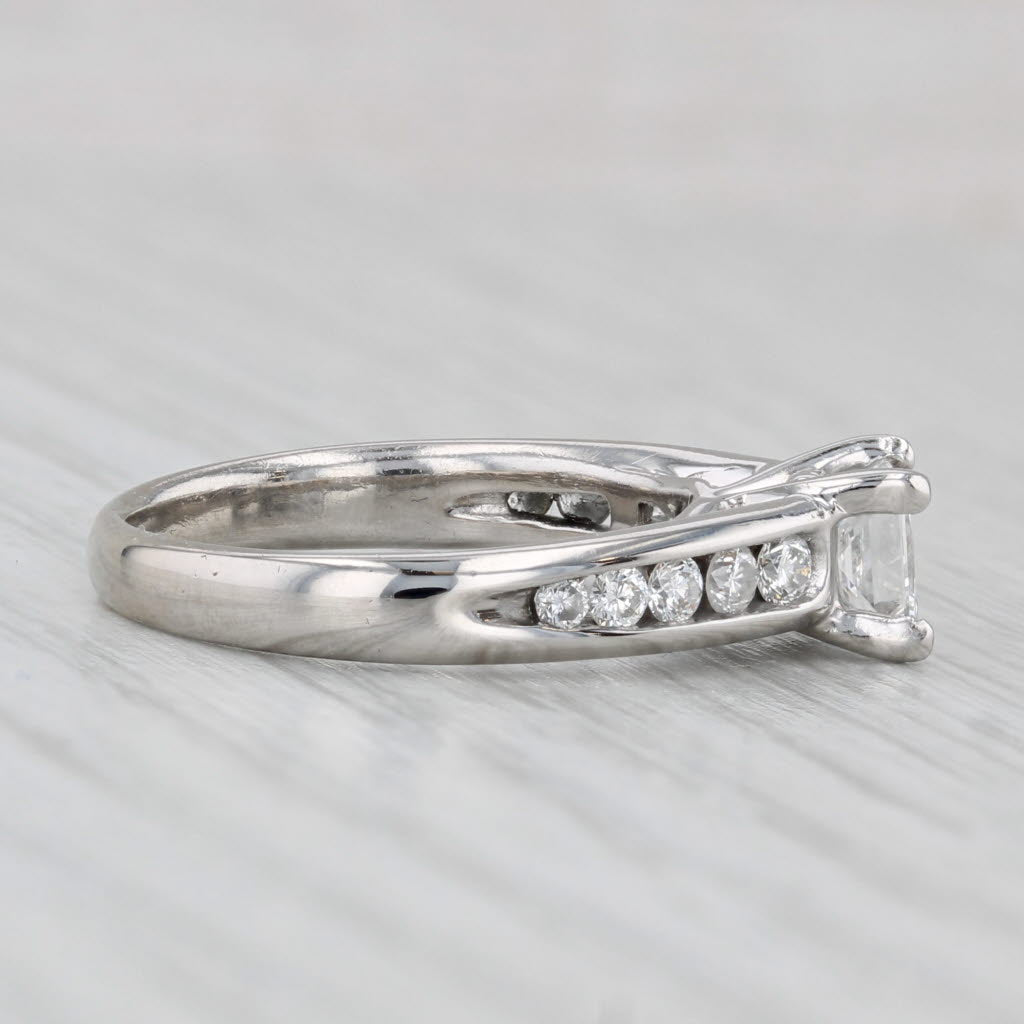 0.96ctw Princess Diamond Engagement Ring 14k White Gold Size 6