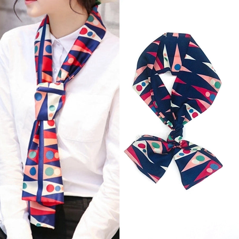 Women's Elegant Minimalist Geometric Chiffon Printing Silk Scarf