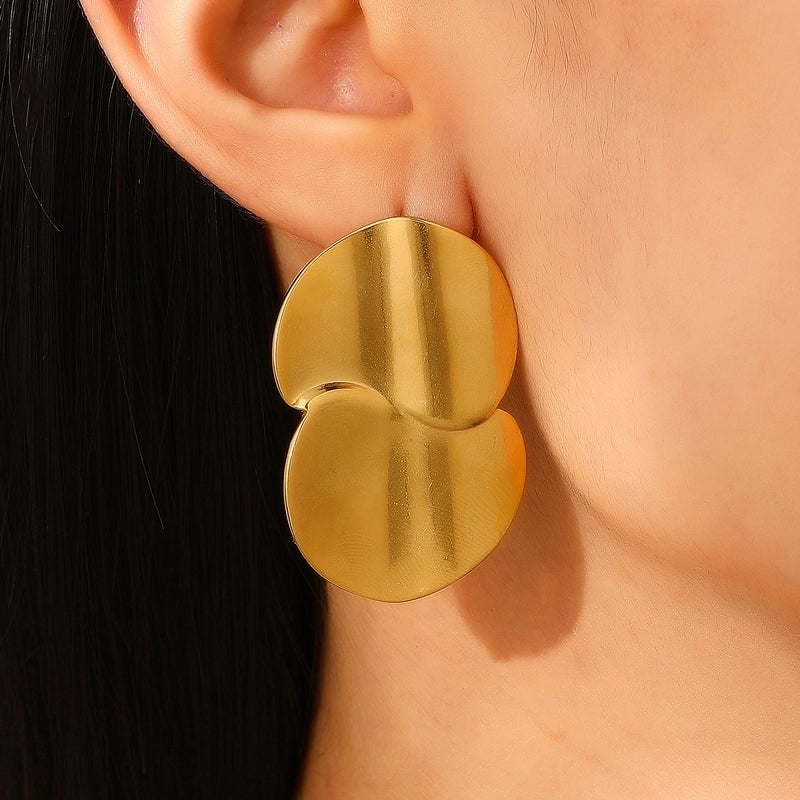 1 Pair Casual Minimalist Streetwear Geometric Plating 304 Stainless Steel Drop Earrings
