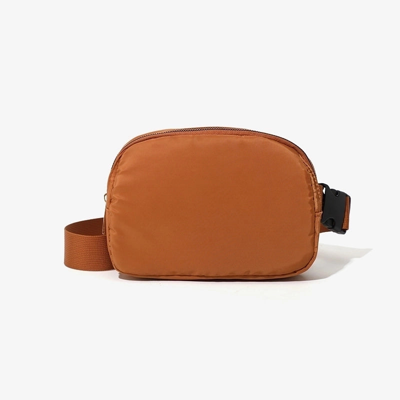 Unisex Sports Solid Color Pu Leather Waist Bags