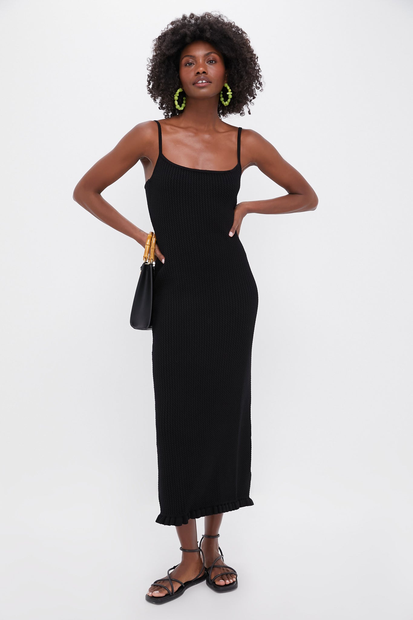 Black Cable Knit Antonia Dress