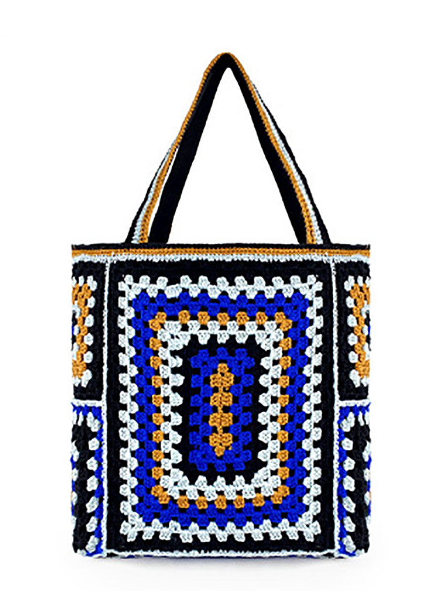 Women Summer Ethnic Knitted Shoulder Bag