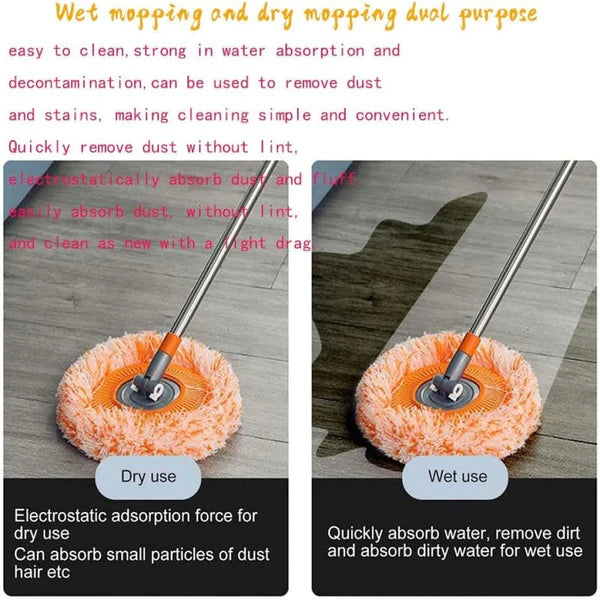 360° Rotatable Adjustable Cleaning Mop. Extendable Wall Cleaning Mop For Bathroom Floor Wall Bed Bottom