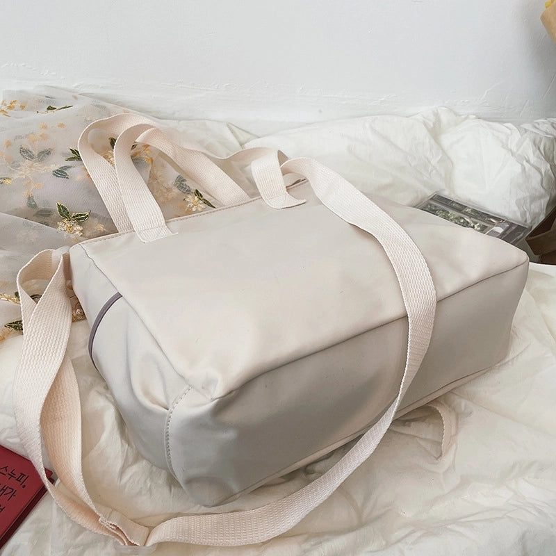 Women's Canvas Geometric Solid Color Cute Preppy Style Zipper Shoulder Bag Canvas Bag Crossbody Bag