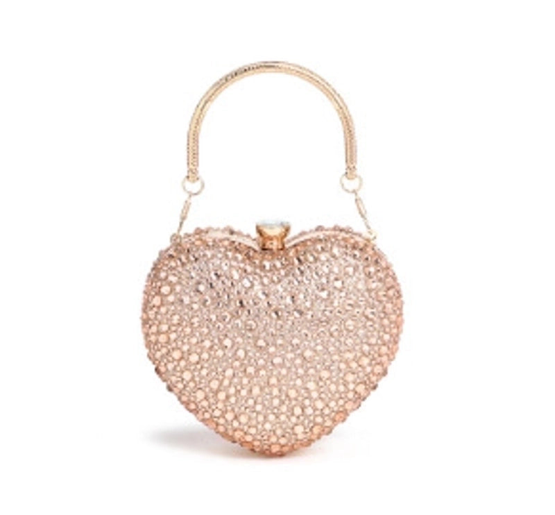 Women's Small Arylic Solid Color Elegant Classic Style Heart-shaped Hook Loop Evening Bag