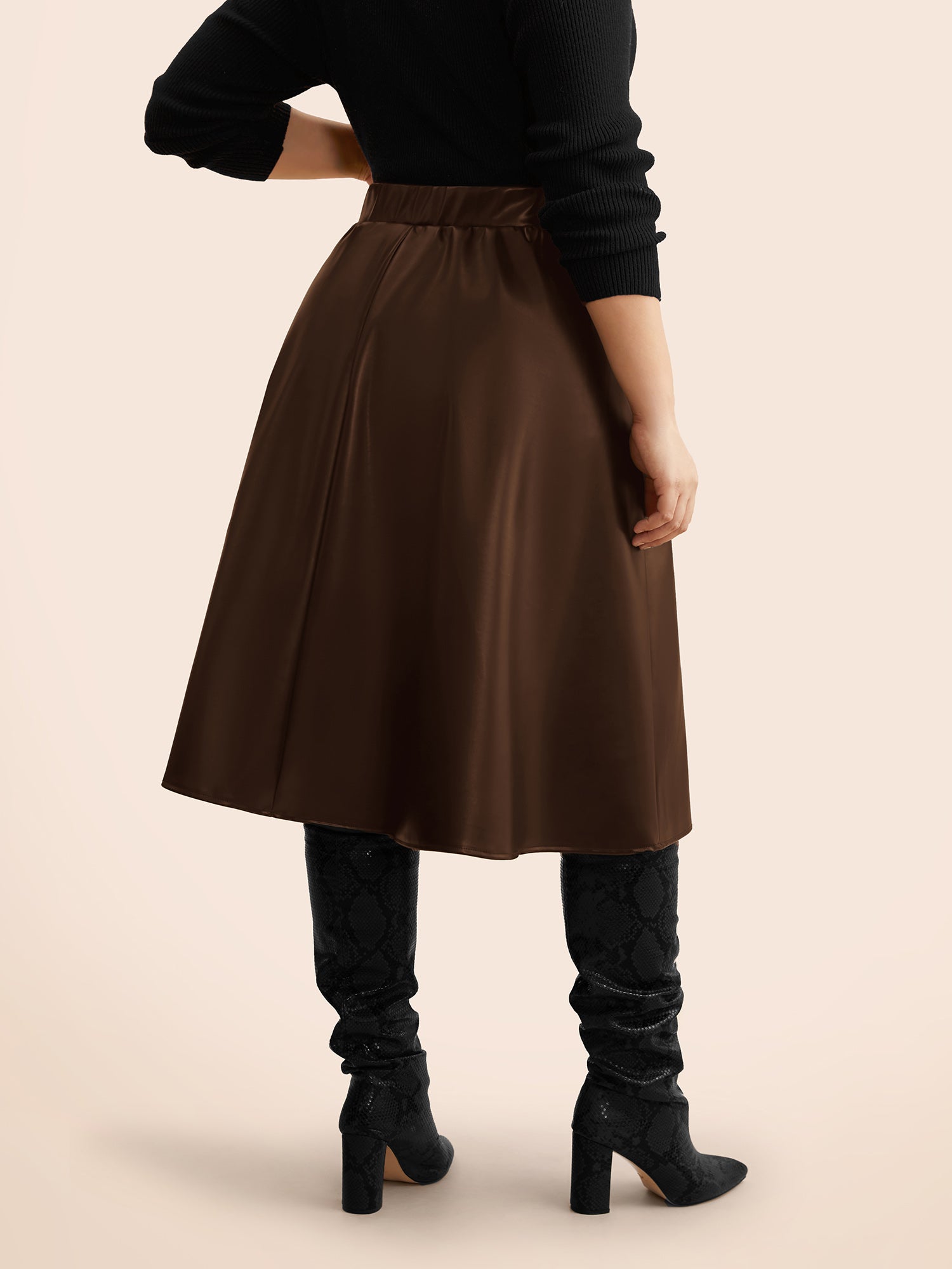 PU Leather A-Line Skirt