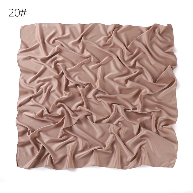 Women's Minimalist Solid Color Satin Silk Scarf
