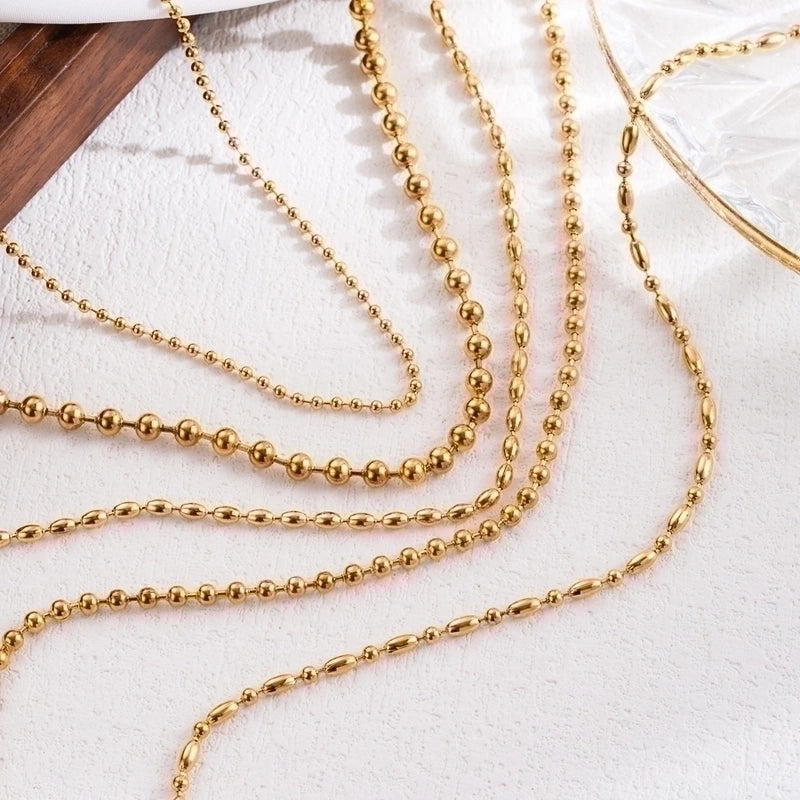 Elegant Minimalist Solid Color 304 Stainless Steel 18K Gold Plated Stainless Steel Necklaces