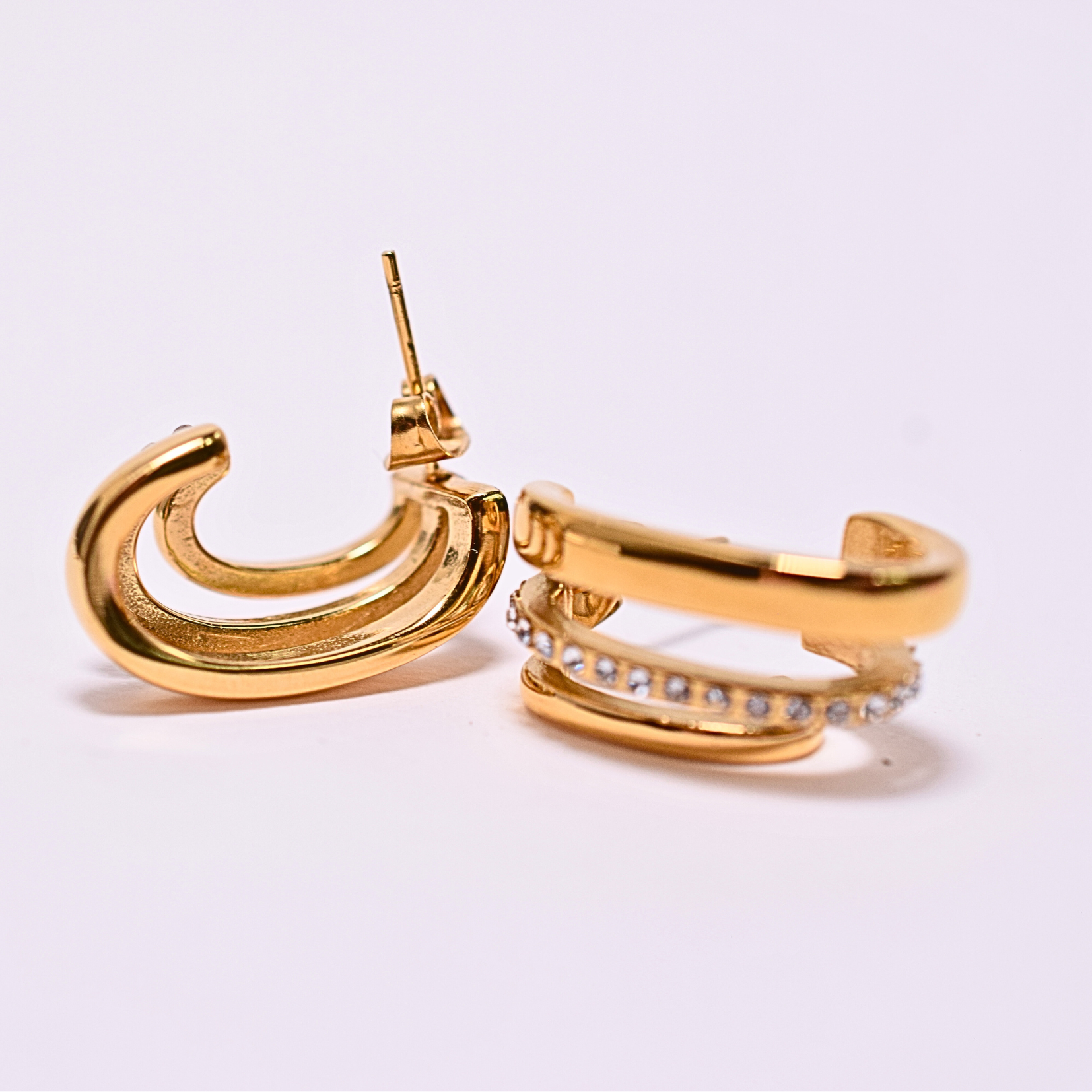 Triple stacked hoops - Gold