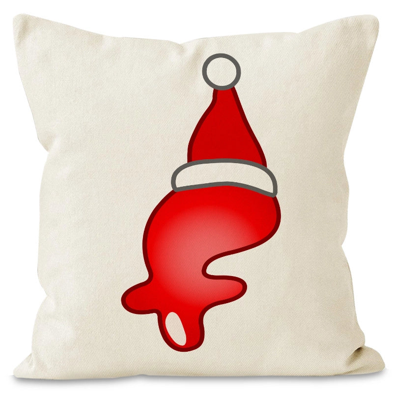 Christmas  Cute Modern Style Christmas Hat Letter Linen Polyester Pillow Cases Couch & Sofa Decor