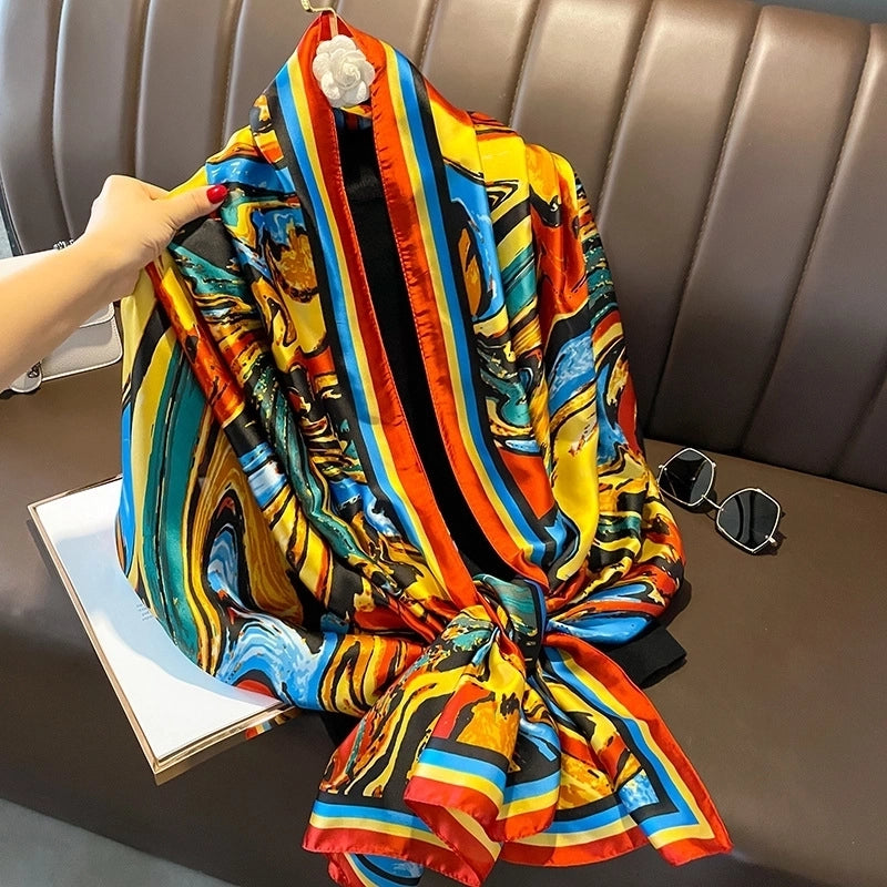 Thin Section Imitation Silk Shawl
