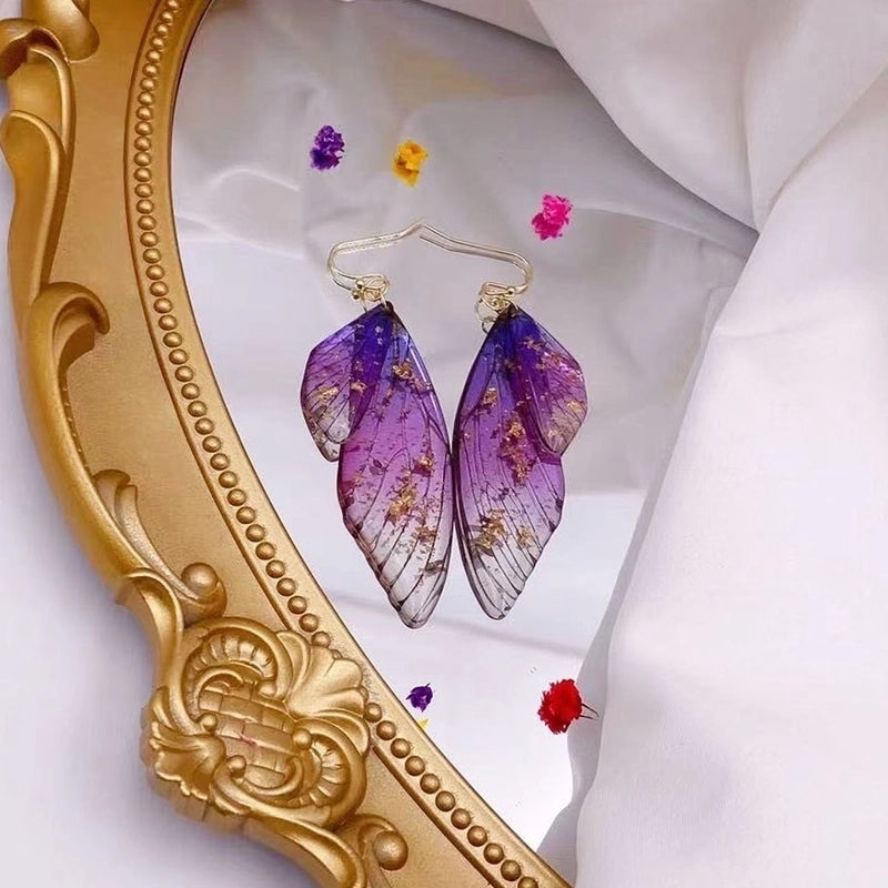 1 Pair Minimalist Wings Copper Epoxy Women's Drop Earrings