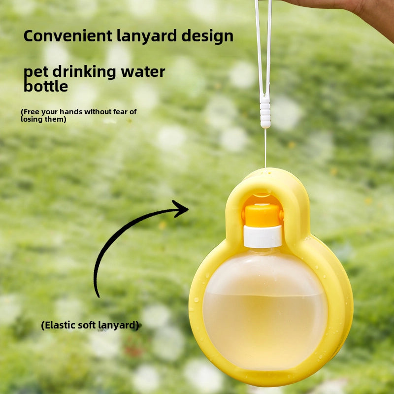 Pet Out Accompanying Cup Cat And Dog Portable Lanyard Foldable Water Bottle Large Capacity Drinking Water Bottle Dog Bowl Cross-border