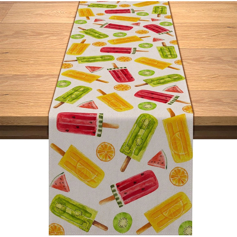 Minimalist Letter Fruit Flower Linen Tablecloths