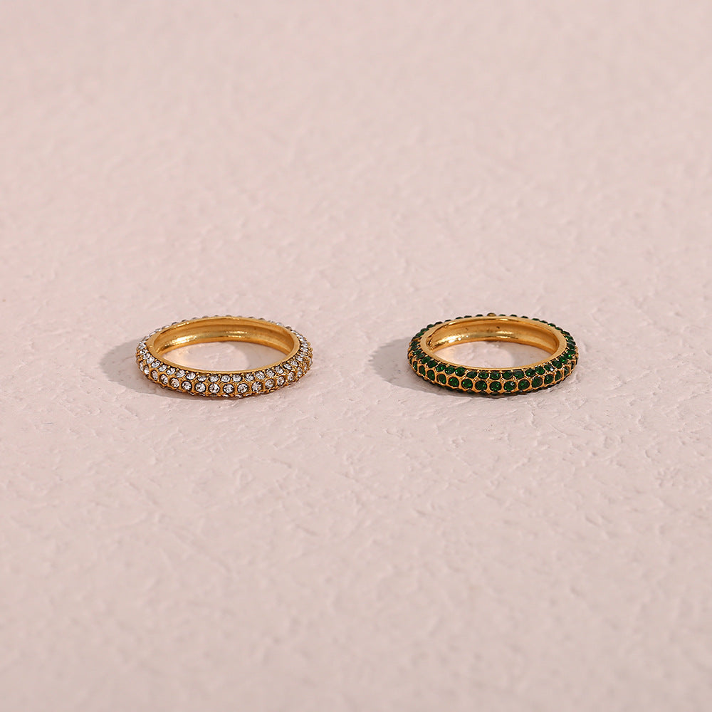 Women Fashion Geometric Stainless Steel 18K Gold Plated Rings