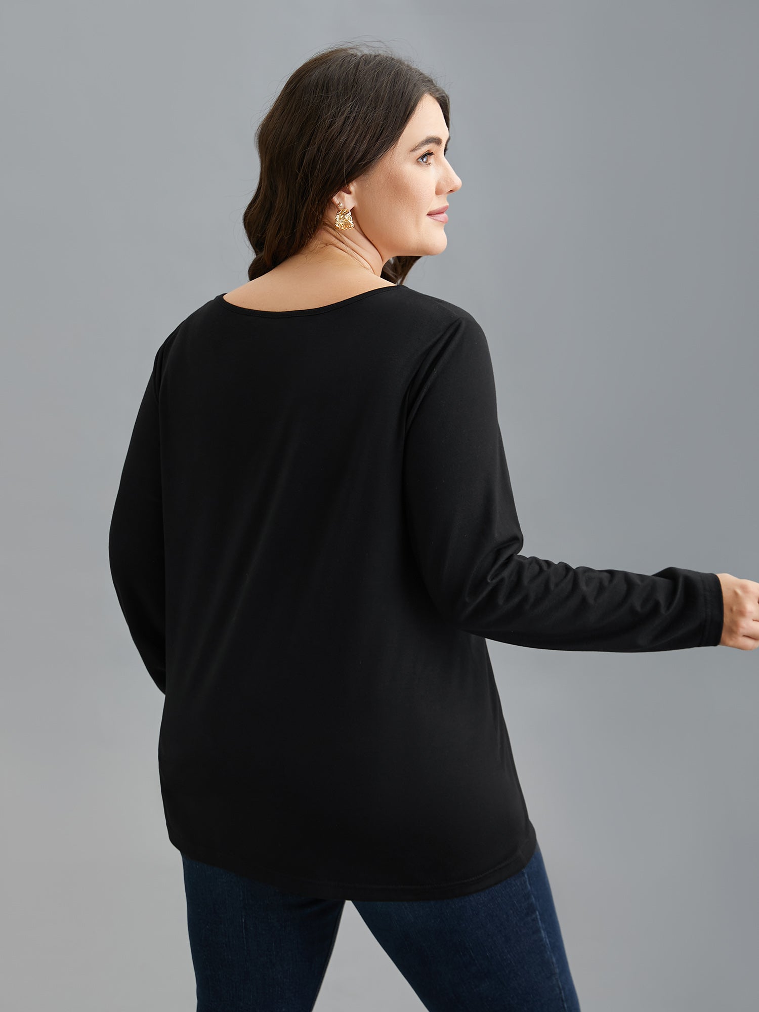 Supersoft Asymmetrical Neckline Stretchy Top