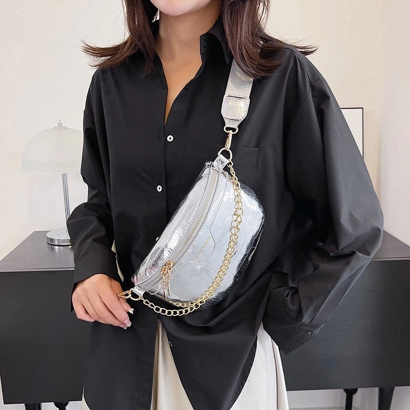 Women's Basic Streetwear Solid Color Pu Leather Waist Bags