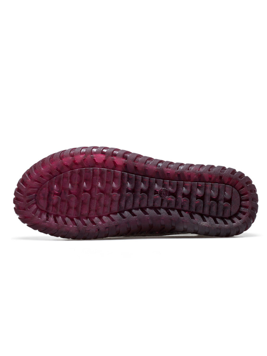 Women Summer Leather Spliced Flat Sandals